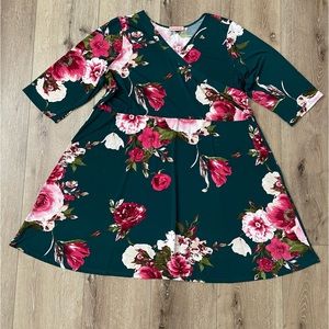 East Adeline Floral Dress Size 4X Midi Skirt Cocktail